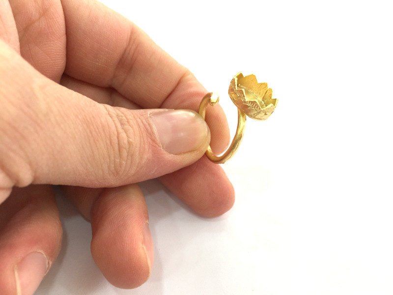 Adjustable Ring Blank (18x13mm Blank) , Gold Plated Brass G3366