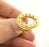 Gold Ring Settings Ring Blank Ring Bezel Base Cabochon Mountings Adjustable   (18x13 mm Blank), Gold Plated Brass G3352