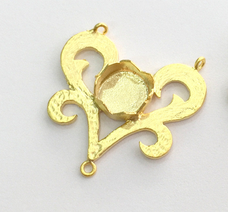 Gold Plated Brass Mountings ,  Blanks  33x30 mm (10 mm blank) G3353