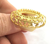Adjustable Ring Blank  (22x10mm Blank) , Gold Plated Brass G3356