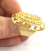 Adjustable Ring Blank  (22x10mm Blank) , Gold Plated Brass G3356