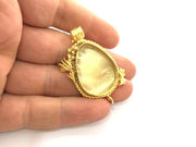 Gold Plated Brass Mountings ,  Blanks  49x30 mm (30x22 mm blank) G3357