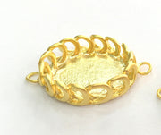 Gold Plated Brass Mountings ,  Blank 30x18 mm (18x13 mm blank) G3364