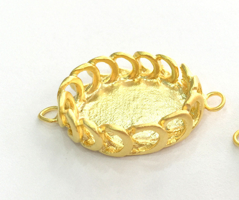 Gold Plated Brass Mountings ,  Blank 30x18 mm (18x13 mm blank) G3364