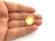 Gold Plated Brass Mountings ,  Blank 30x18 mm (18x13 mm blank) G3364
