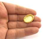 Gold Plated Brass Mountings ,  Blank 30x18 mm (18x13 mm blank) G3364