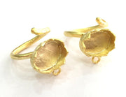 Adjustable Ring Blank (18x13mm Blank) , Gold Plated Brass G3366