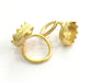 Adjustable Ring Blank (14x10mm Blank) , Gold Plated Brass G3371