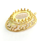 Gold Plated Brass Mountings ,  Blank 46x33mm (25x18mm blank) G3372
