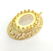 Gold Plated Brass Mountings ,  Blank 46x33mm (25x18mm blank) G3372