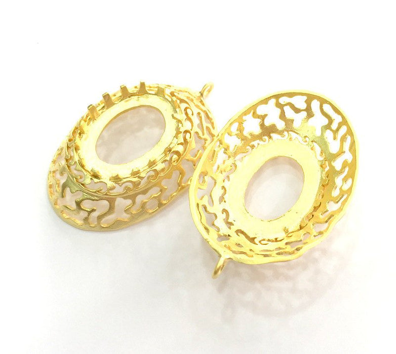 Gold Plated Brass Mountings ,  Blank 46x33mm (25x18mm blank) G3372