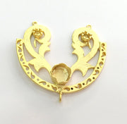 Gold Plated Brass Mountings ,  Blank 56x52mm (10mm , 4mm, 4mm blank) G3373