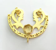 Gold Plated Brass Mountings ,  Blank 56x52mm (10mm , 4mm, 4mm blank) G3373
