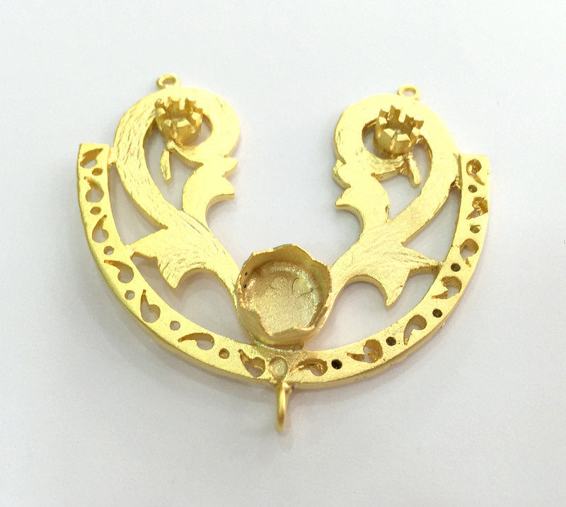 Gold Plated Brass Mountings ,  Blank 56x52mm (10mm , 4mm, 4mm blank) G3373