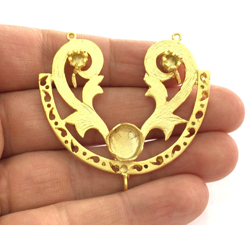 Gold Plated Brass Mountings ,  Blank 56x52mm (10mm , 4mm, 4mm blank) G3373