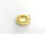 Gold Plated Brass Mountings ,  Blank 30mm (15mm blank) G3377