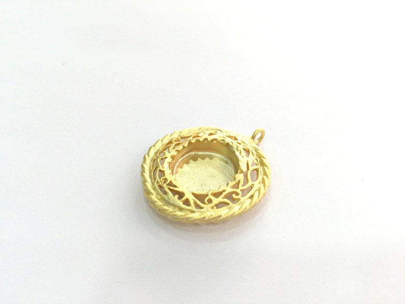 Gold Plated Brass Mountings ,  Blank 30mm (15mm blank) G3377