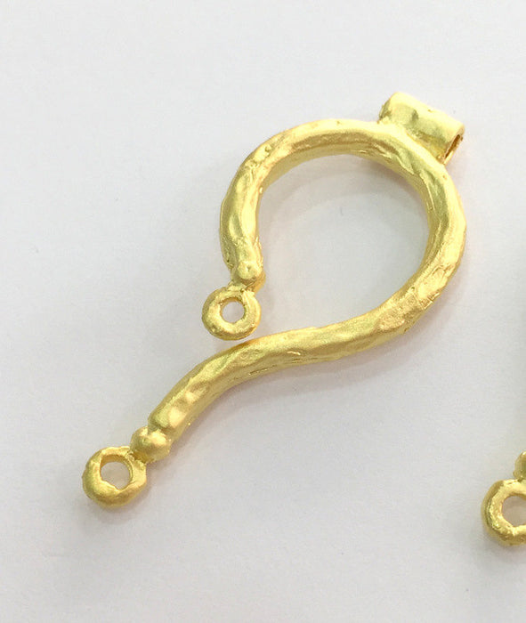 1 Pc (46x24mm) Gold Plated Brass Pendant  G3380