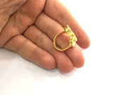 Adjustable Ring Blank  (8mm Blank)  , Gold Plated Brass G3381