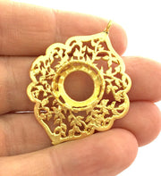 Gold Plated Brass Mountings ,  Blank 45x34mm (14mm blank) G3385