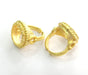 Ring Blank Base Bezel Setting Adjustable Ring Blank, Gold Plated Brass G3386