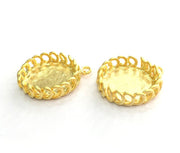 Gold Plated Brass Mountings ,  Blank 26mm (20mm blank) G3369