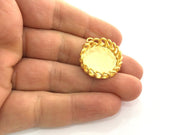 Gold Plated Brass Mountings ,  Blank 26mm (20mm blank) G3369