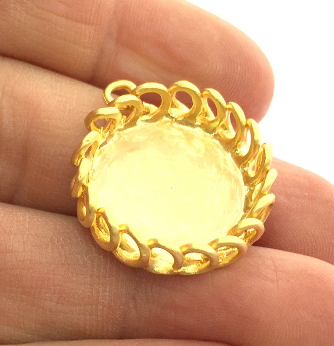 Gold Plated Brass Mountings ,  Blank 26mm (20mm blank) G3369