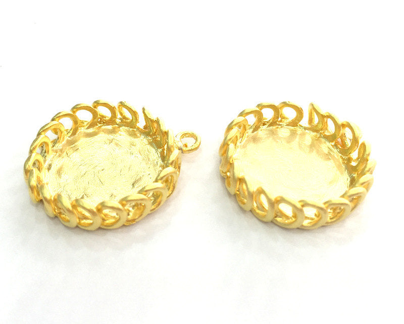Gold Plated Brass Mountings ,  Blank 26mm (20mm blank) G3369