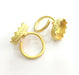 Adjustable Ring Blank (14x10mm Blank) , Gold Plated Brass G3371