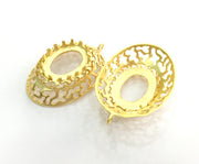 Gold Plated Brass Mountings ,  Blank 46x33mm (25x18mm blank) G3372
