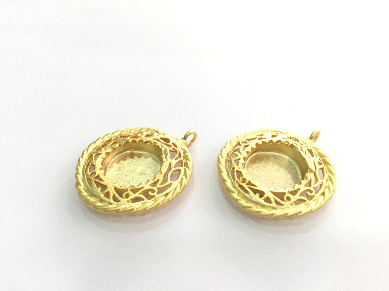Gold Plated Brass Mountings ,  Blank 30mm (15mm blank) G3377