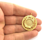 Gold Plated Brass Mountings ,  Blank 30mm (15mm blank) G3377