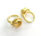 Adjustable Ring Blank (10 mm Blank)  , Gold Plated Brass G3379
