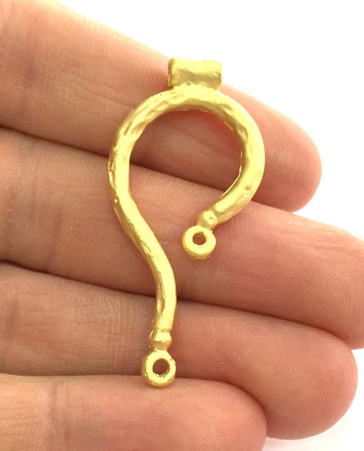 1 Pc (46x24mm) Gold Plated Brass Pendant  G3380