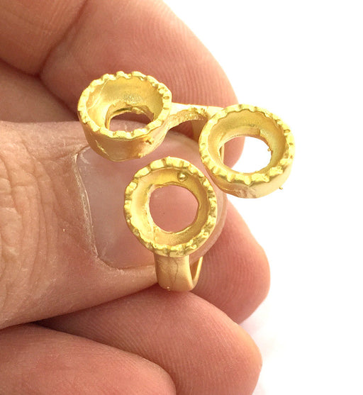 Adjustable Ring Blank  (8mm Blank)  , Gold Plated Brass G3381