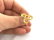 Adjustable Ring Blank  (8mm Blank)  , Gold Plated Brass G3381
