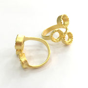 Adjustable Ring Blank  (8mm Blank)  , Gold Plated Brass G3381