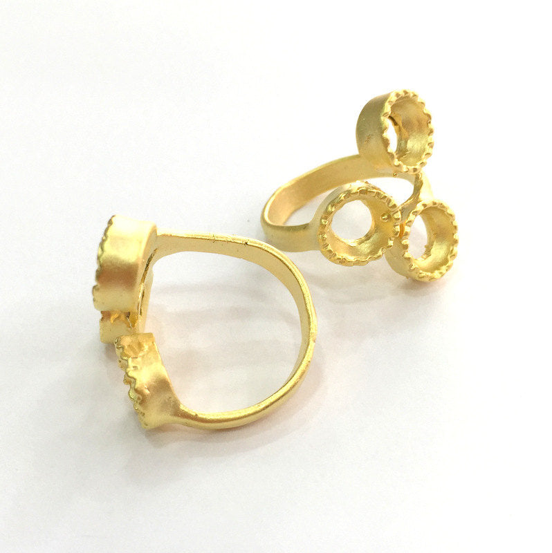 Adjustable Ring Blank  (8mm Blank)  , Gold Plated Brass G3381
