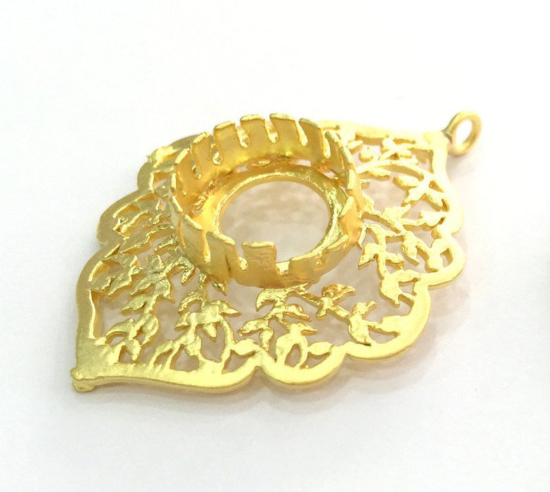 Gold Plated Brass Mountings ,  Blank 45x34mm (14mm blank) G3385