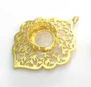 Gold Plated Brass Mountings ,  Blank 45x34mm (14mm blank) G3385