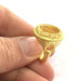 Ring Blank Base Bezel Setting Adjustable Ring Blank, Gold Plated Brass G3386