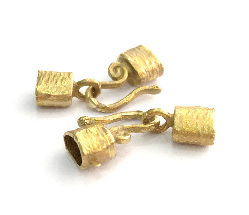 2 Sets Raw Brass Hook Clasp 32x8mm G3387
