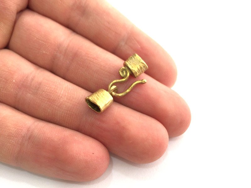 2 Sets Raw Brass Hook Clasp 32x8mm G3387