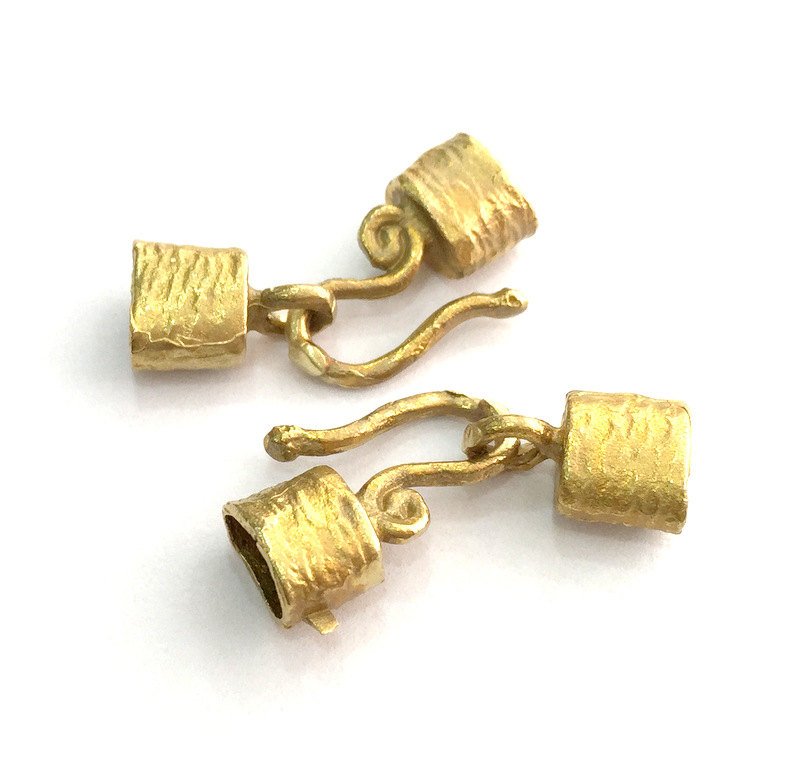 2 Sets Raw Brass Hook Clasp 32x8mm G3387