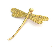 Raw Brass Dragonfly Pendant 46x45mm G3388