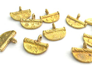 4 Raw Brass Charms 15x13 mm G3392