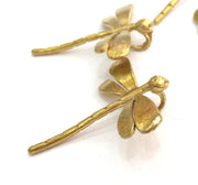 2 Raw Brass Dragonfly Charms 28x26 mm G3395