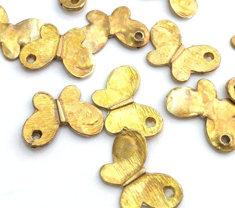 4 Raw Brass Butterfly Charms 16x12 mm G3396