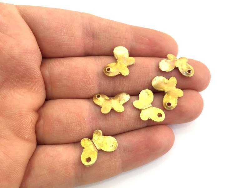 4 Raw Brass Butterfly Charms 16x12 mm G3396